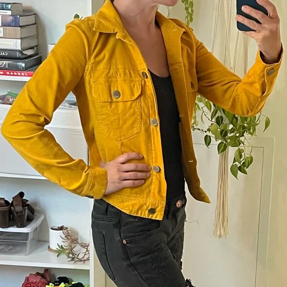 Classic GAP 1969 vintage Mustard Yellow Corduroy Jean Jacket - Picture 3 of 6